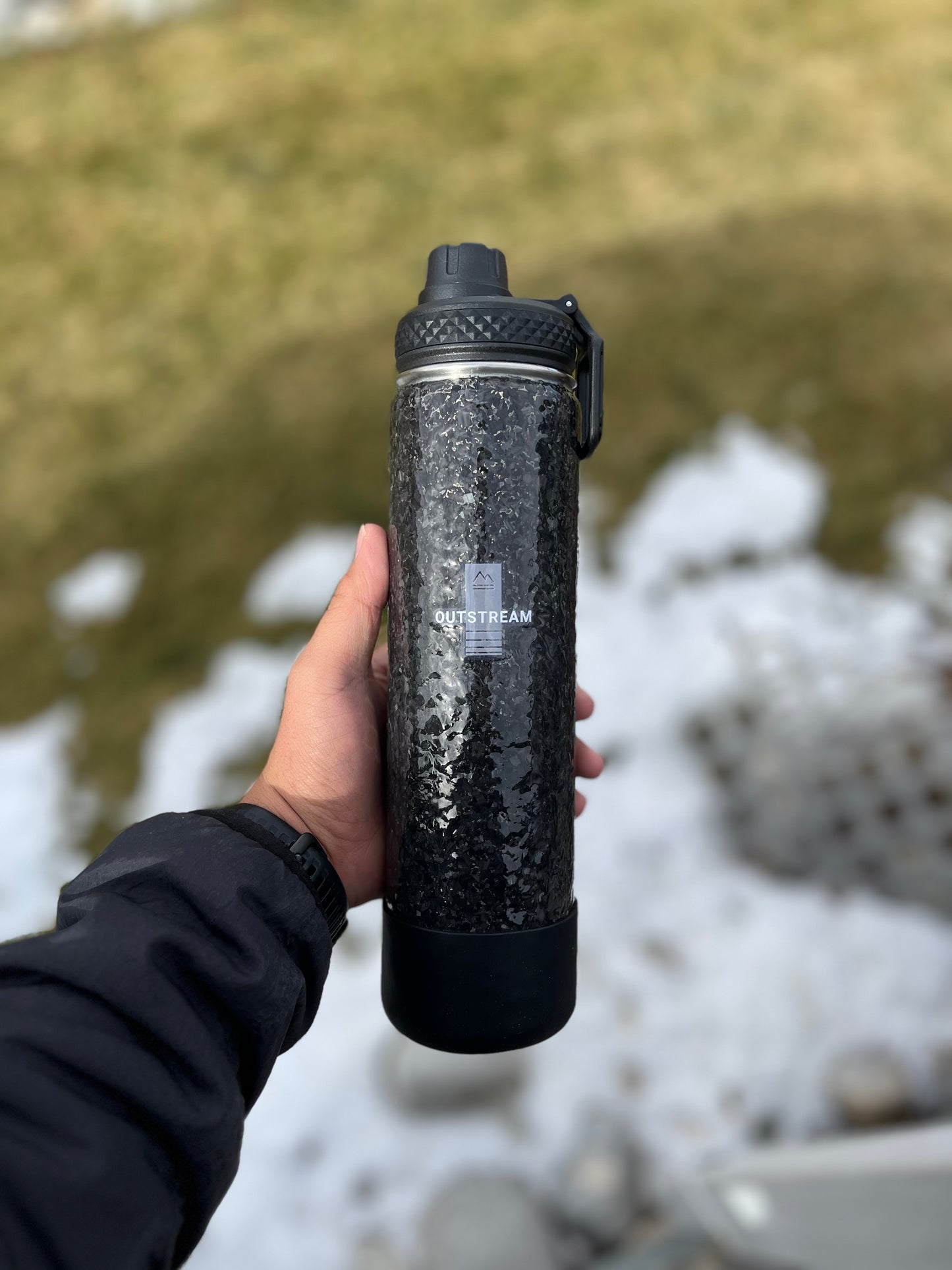 Carbon Black Insulated Water Bottle