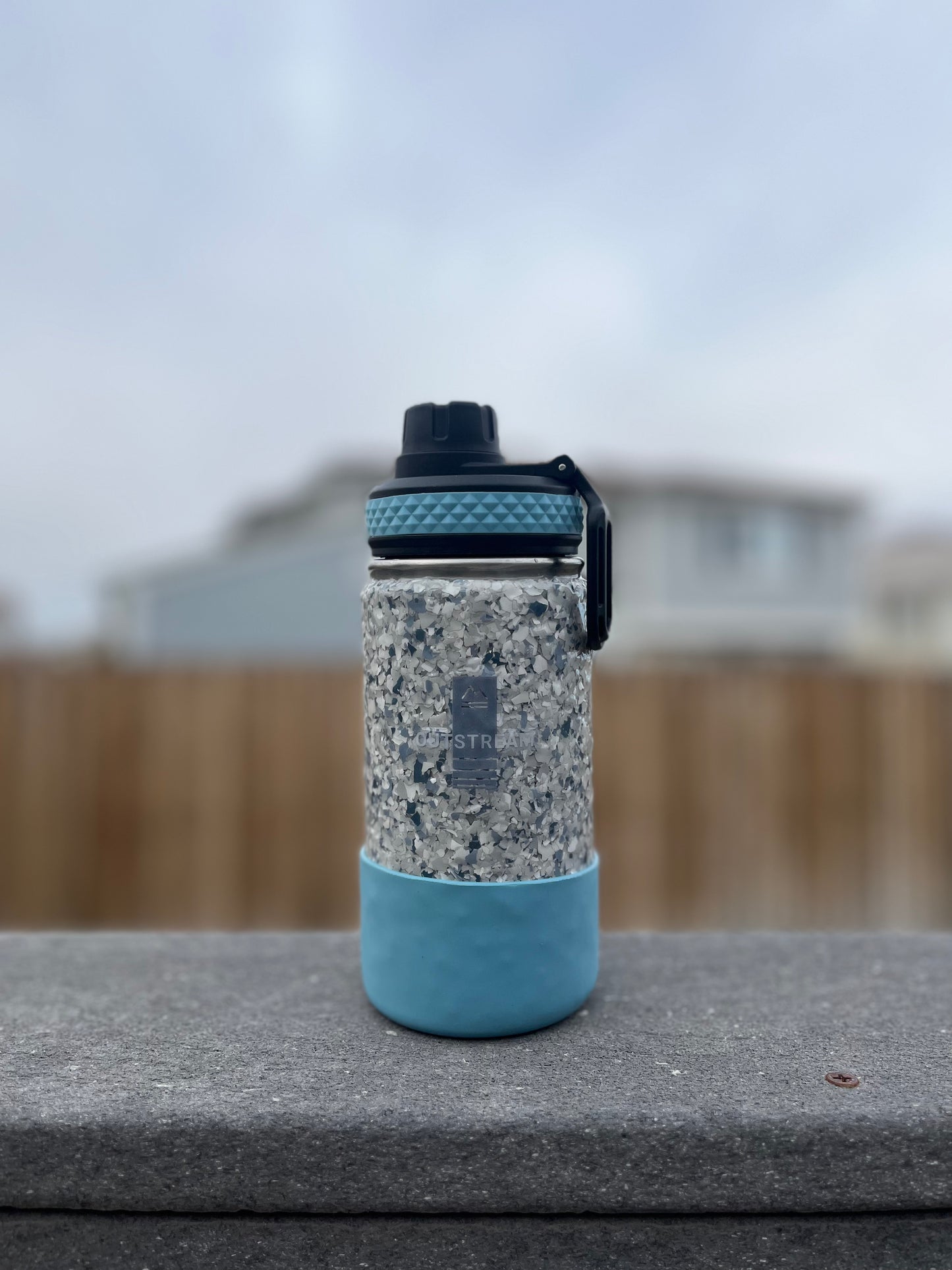 Tidal Wave Light Blue Insulated Water Bottle