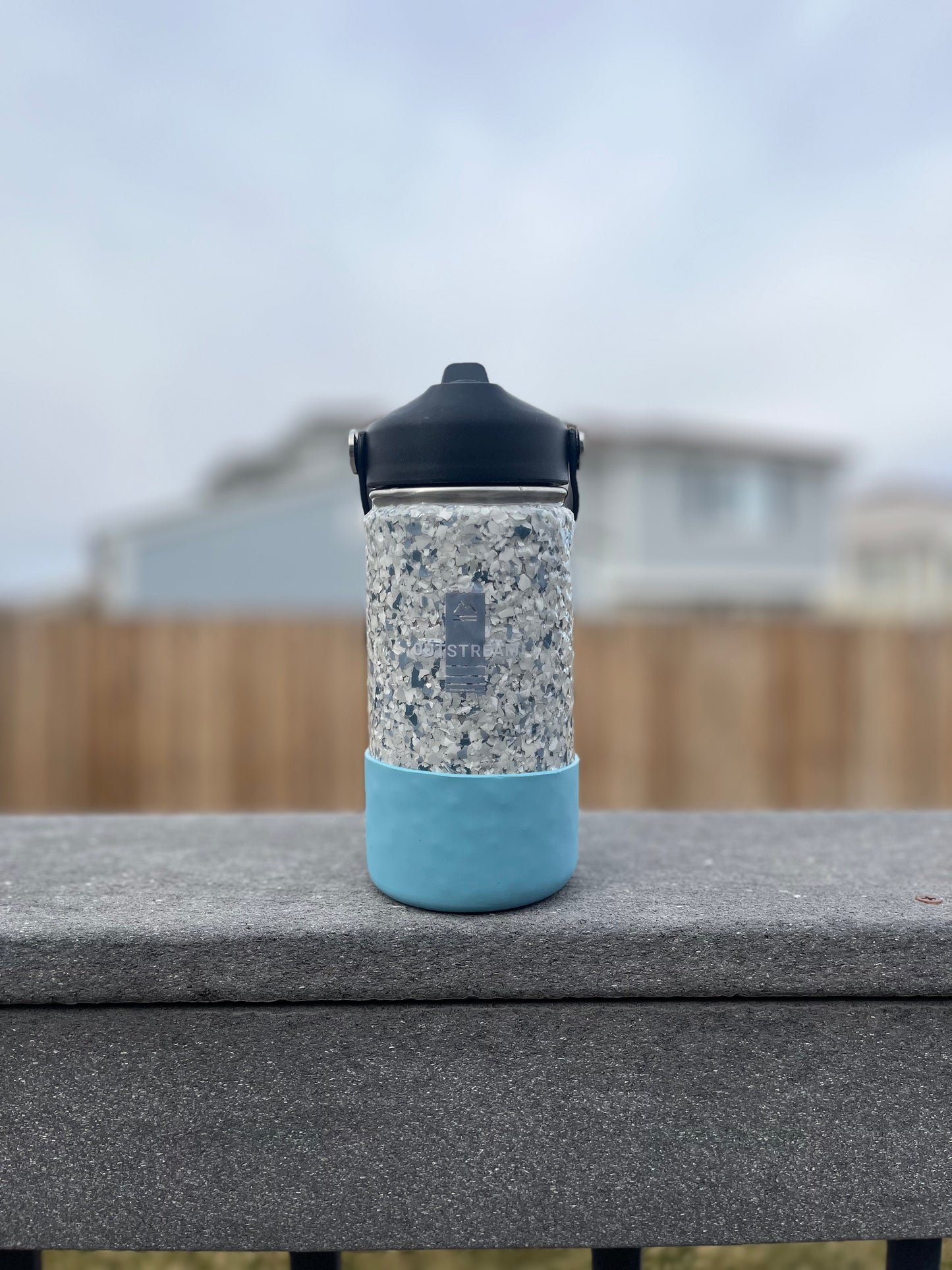 Tidal Wave Light Blue Insulated Water Bottle