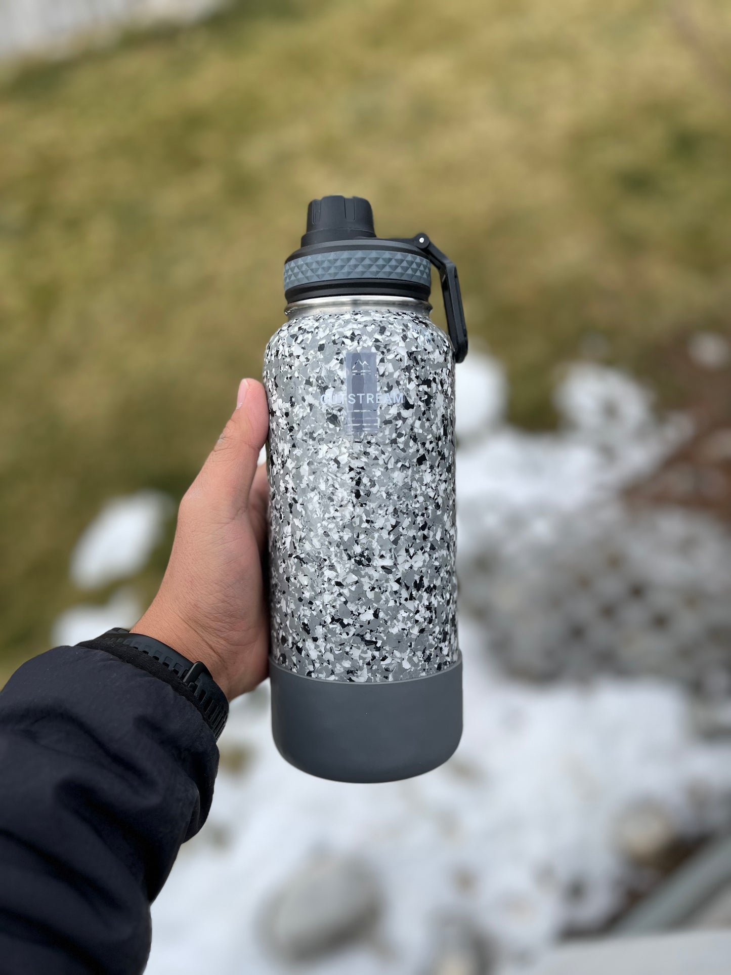 Stone Gray Insulated Water Bottle