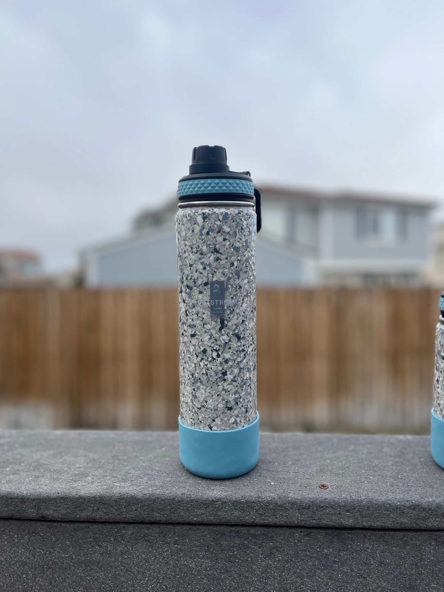 Tidal Wave Light Blue Insulated Water Bottle