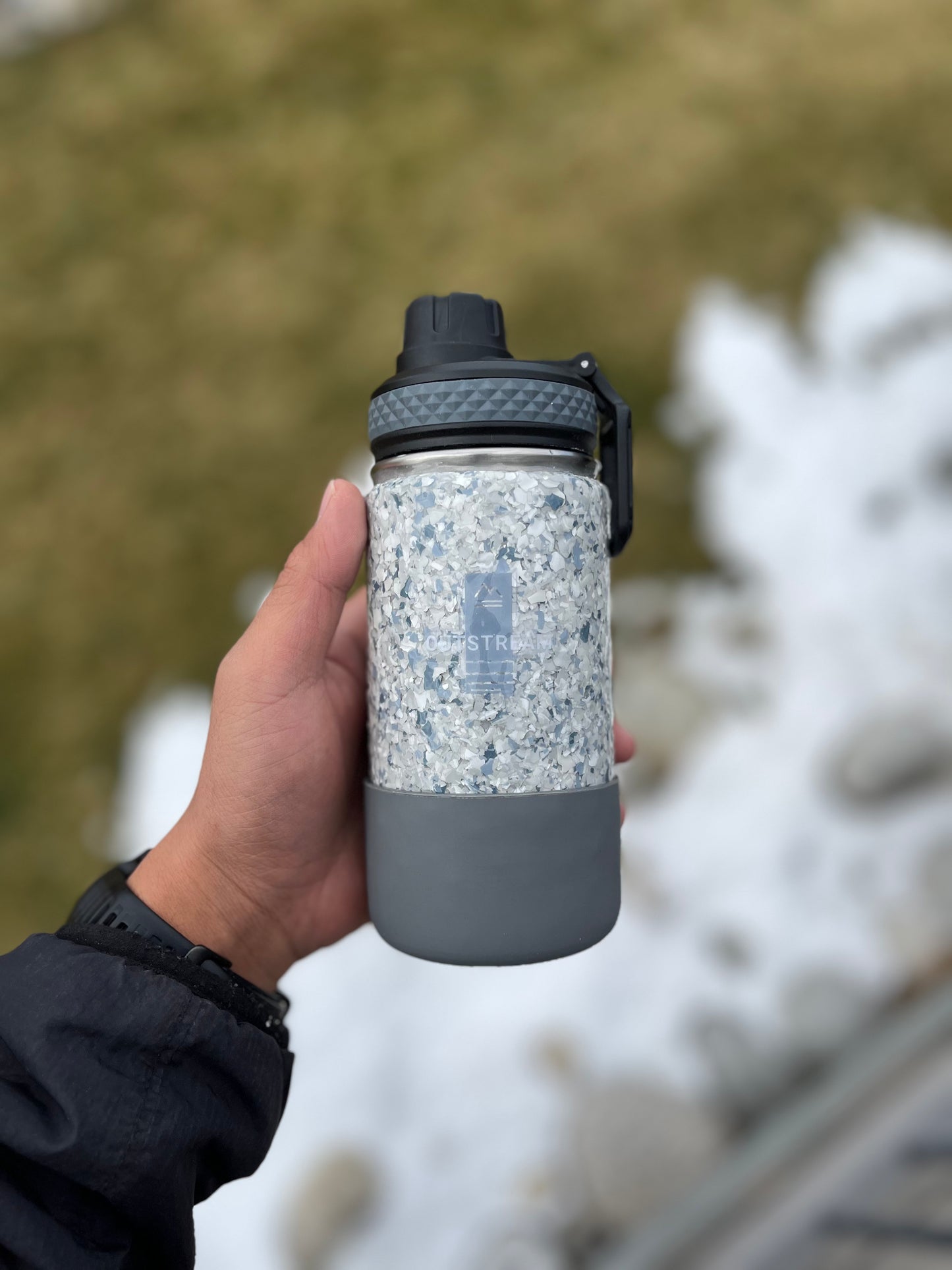 Tidal Wave Light Blue Insulated Water Bottle