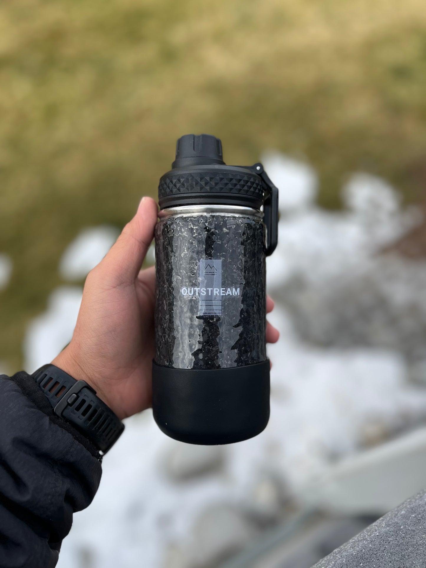 Carbon Black Insulated Water Bottle