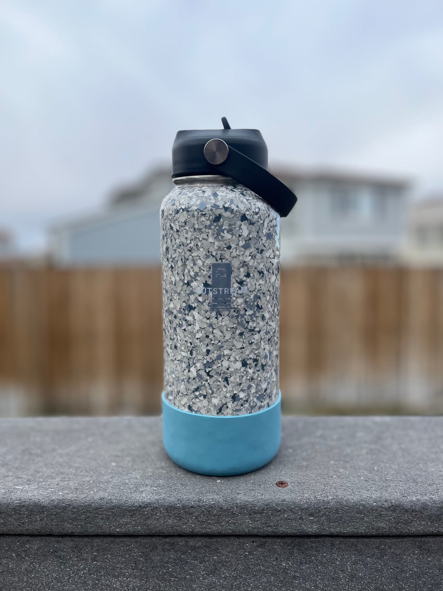 Tidal Wave Light Blue Insulated Water Bottle