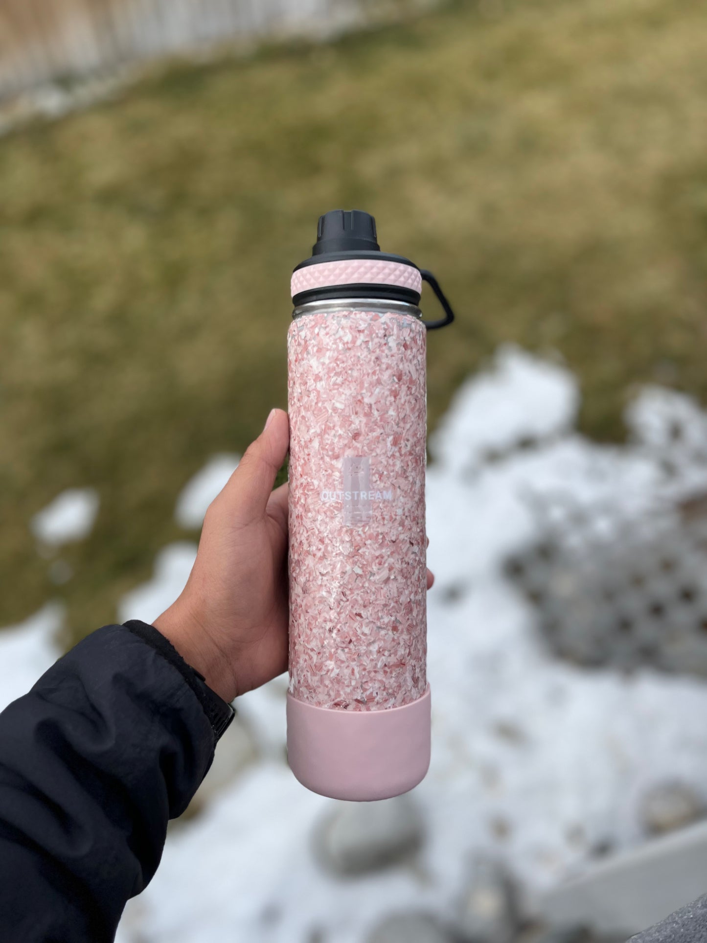 Aloha Rose Pink Insulated Water Bottle