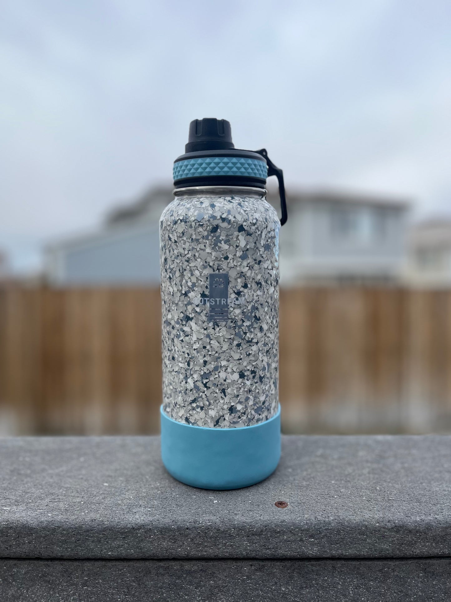 Tidal Wave Light Blue Insulated Water Bottle