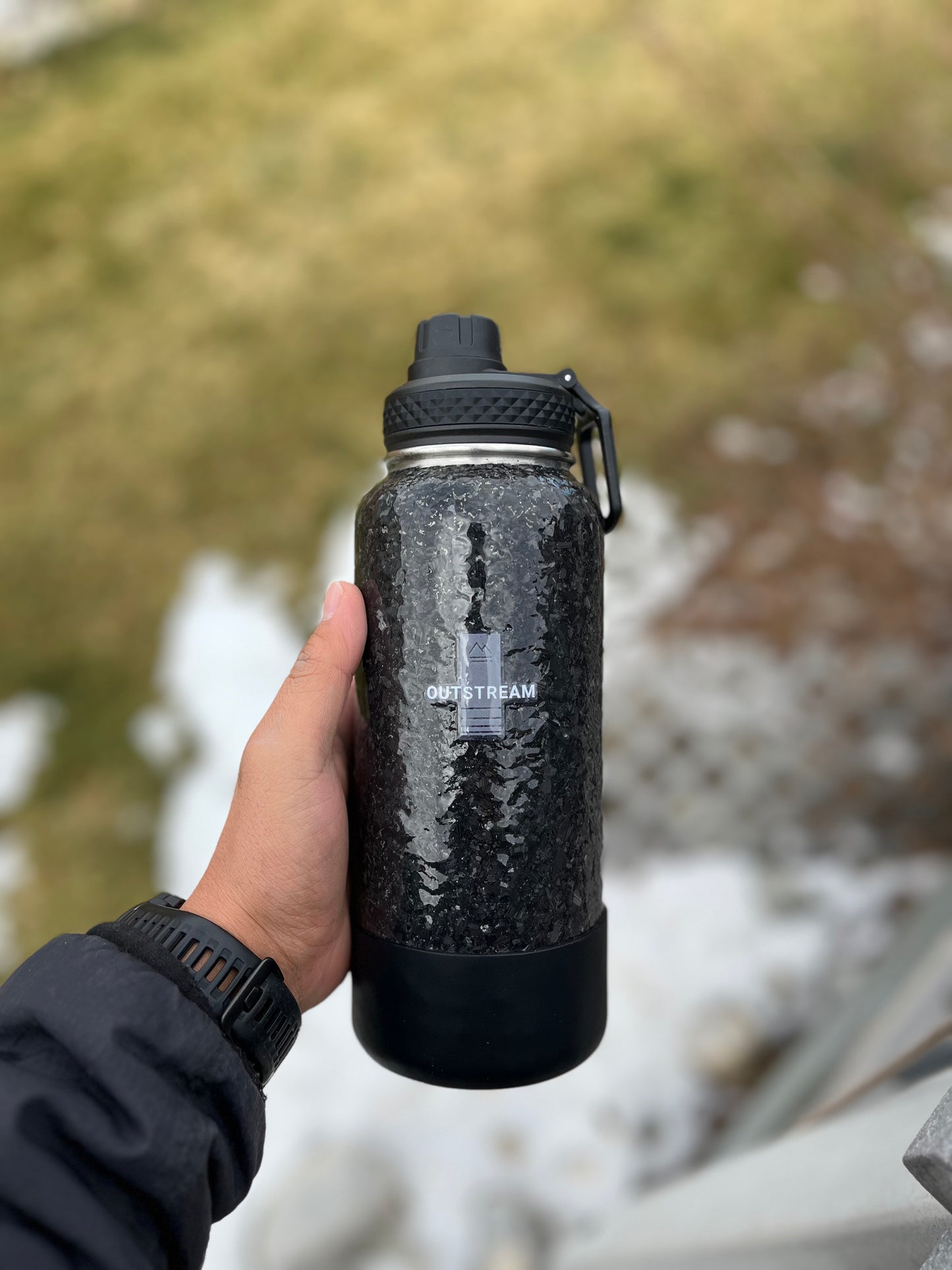 Carbon Black Insulated Water Bottle