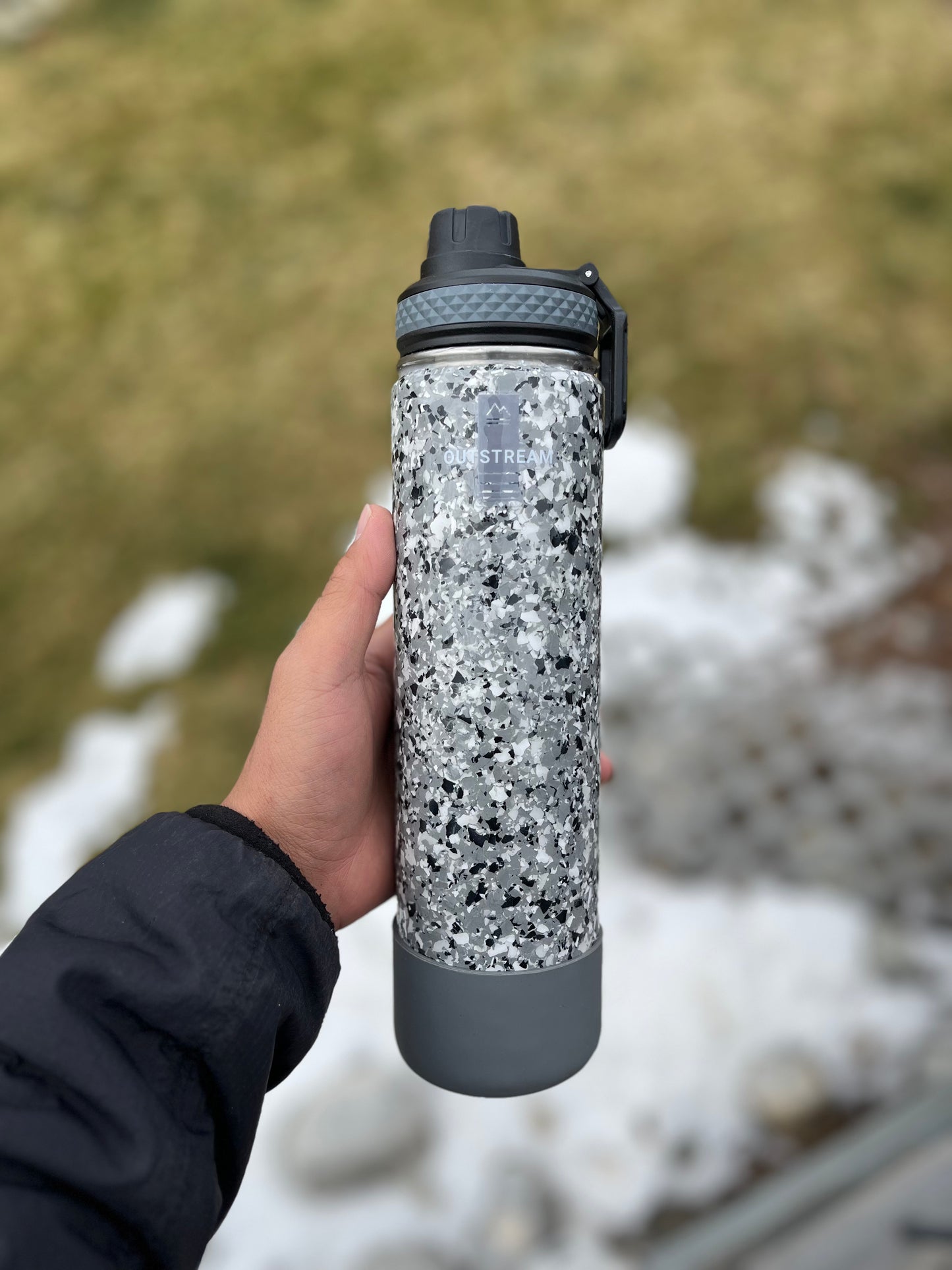 Stone Gray Insulated Water Bottle