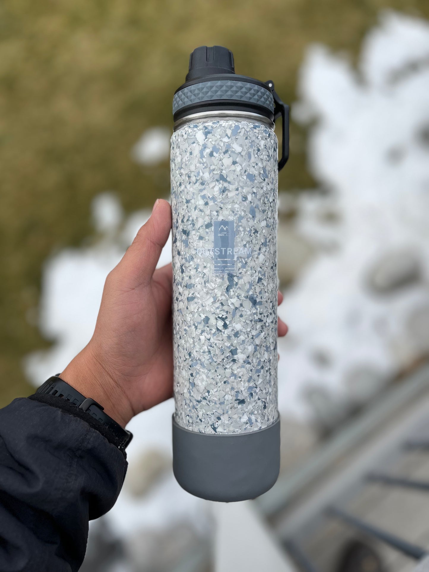 Tidal Wave Light Blue Insulated Water Bottle