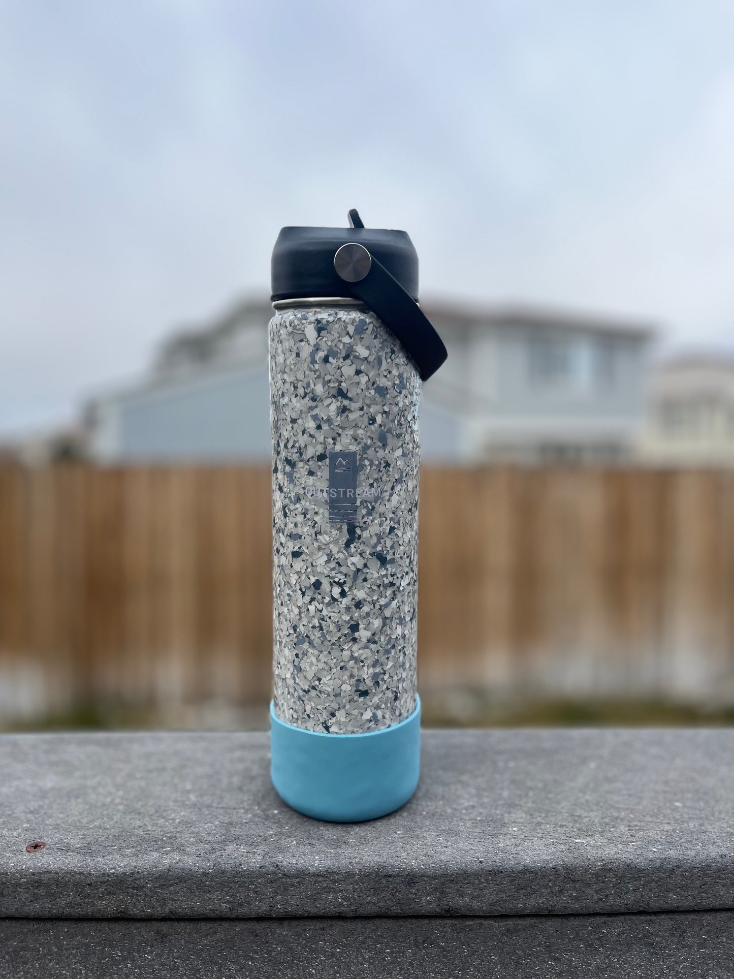 Tidal Wave Light Blue Insulated Water Bottle