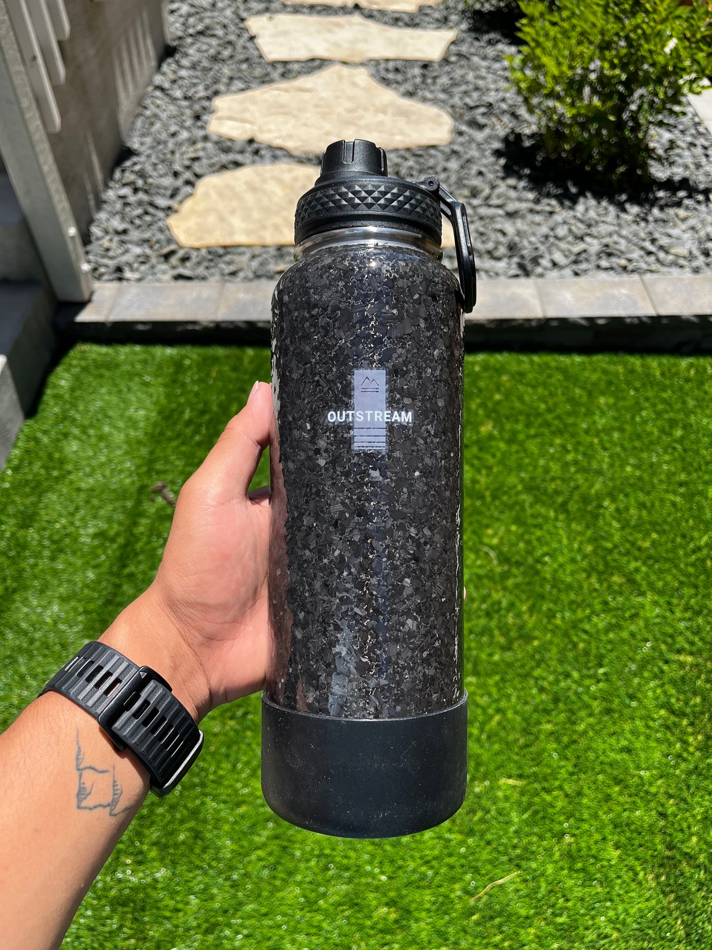 Carbon Black Insulated Water Bottle