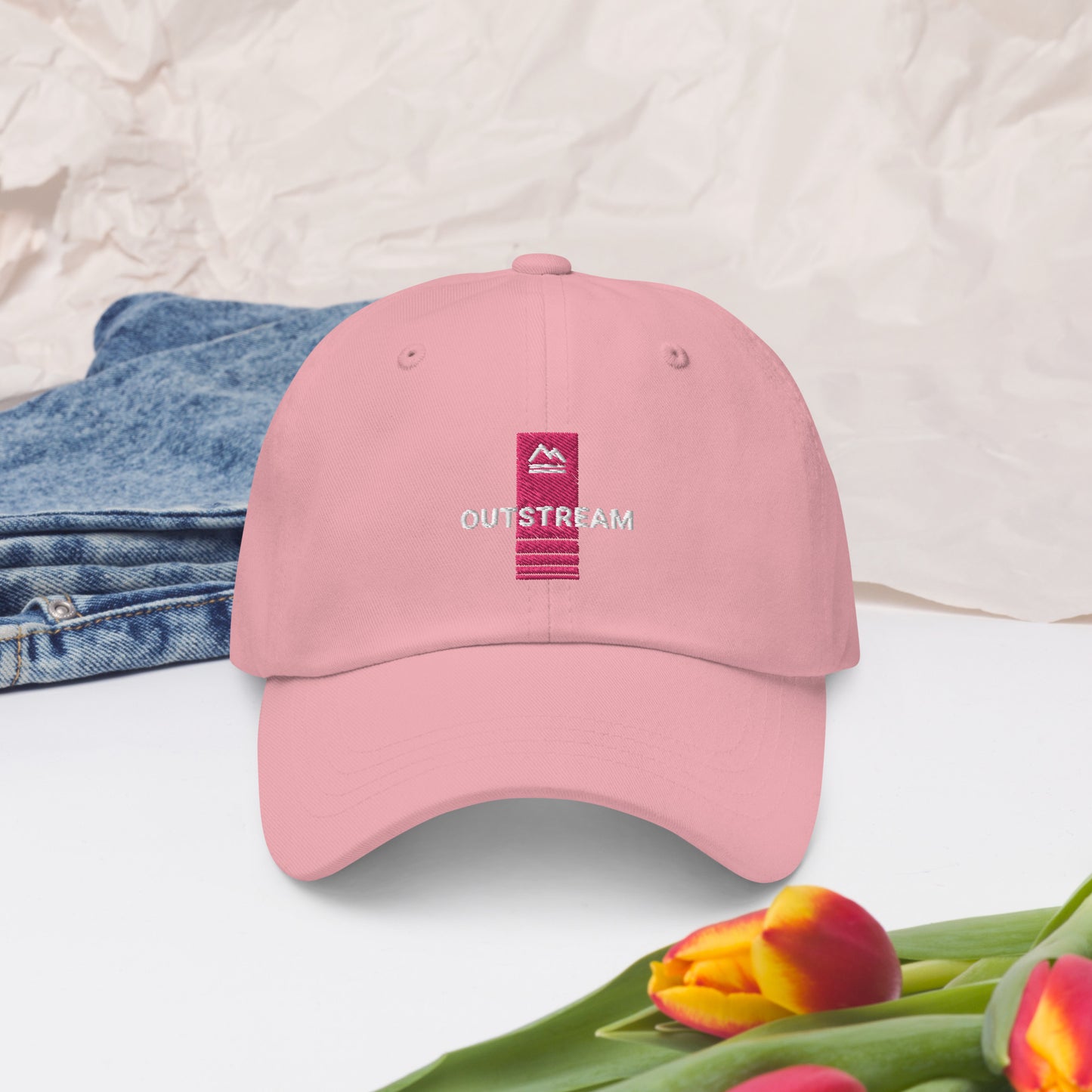 Pink Embroidered Dad Hat